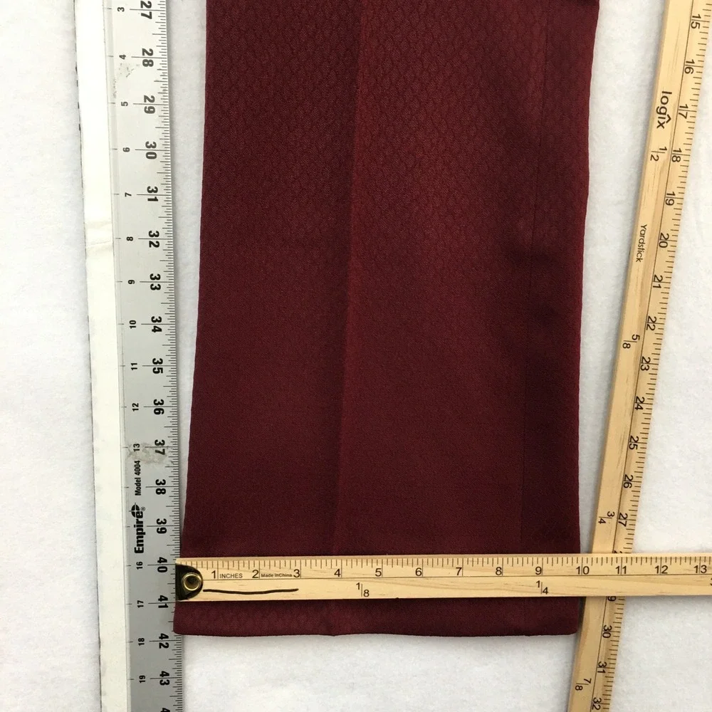 Spyder Mark Mens Vintage Burgundy Textured Flare Leg Disco Dress Pants Size 30